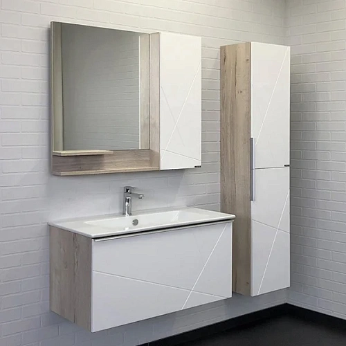 Шкаф-пенал Comforty Мерано-35 00-00008479 белый/дуб дымчатый Шкаф-пенал Comforty Мерано-35 00-00008479 белый/дуб дымчатый