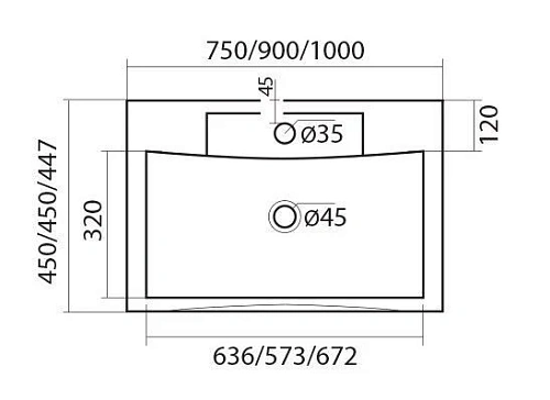 Раковина ART&MAX AM-LAV-1000-MR-FP из искусственного мрамора Раковина ART&MAX AM-LAV-1000-MR-FP из искусственного мрамора