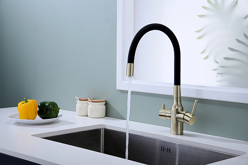 Смеситель для кухни Paulmark Salix бронза Sa213419-BR Смеситель для кухни Paulmark Salix бронза Sa213419-BR