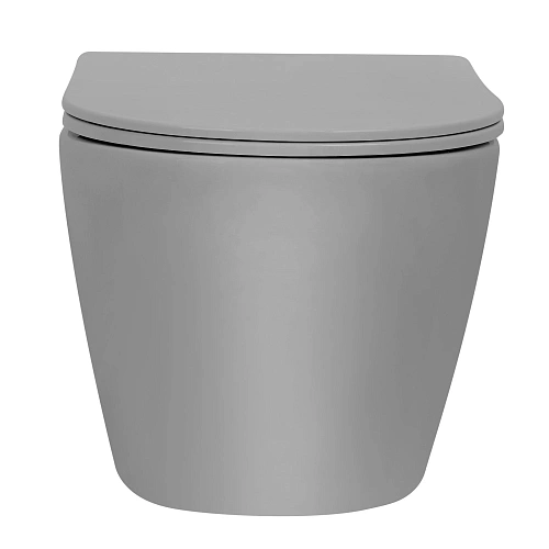 Унитаз подвесной ABBER Bequem AC1101TMG серый матовый, безободковый, смыв торнадо Унитаз подвесной ABBER Bequem AC1101TMG серый матовый, безободковый, смыв торнадо