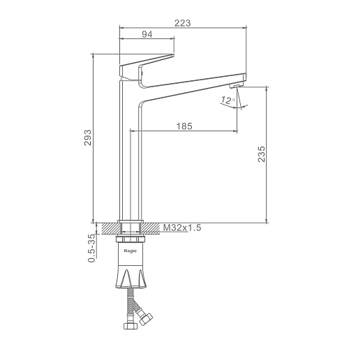 Смеситель для раковины Raglo R30.15.06, черный Смеситель для раковины Raglo R30.15.06, черный