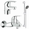 Комплект смесителей GROHE Eco Swift (Смеситель для раковины Смеситель для ванны и душевой гарнитур), 125054