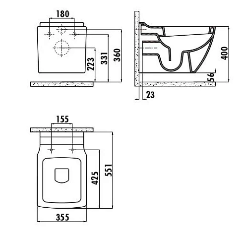 Унитаз подвесной Creavit Trend TP324-00CB00E-0000 Унитаз подвесной Creavit Trend TP324-00CB00E-0000