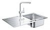 Картинка анонса товара «кухонная мойка grohe k500 45 -s 1.0 из нержавеющей стали, оборачиваемая, и смеситель для мойки grohe 31573sd1»