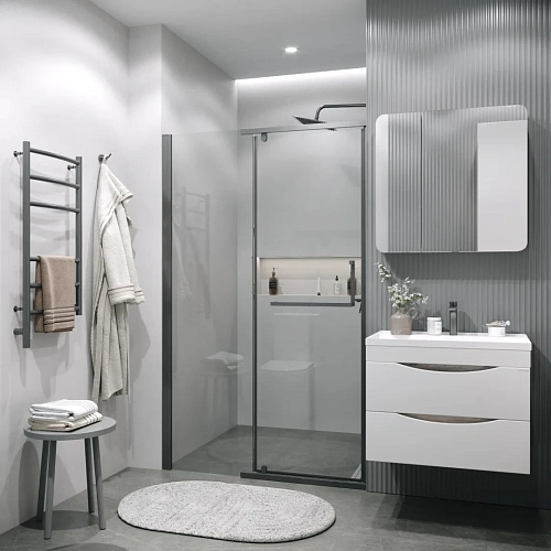 Душевая дверь GROSSMAN Pragma 100.K33.03.100.42.00 (100x195) графит сатин, стекло прозрачное Душевая дверь GROSSMAN Pragma 100.K33.03.100.42.00 (100x195) графит сатин, стекло прозрачное