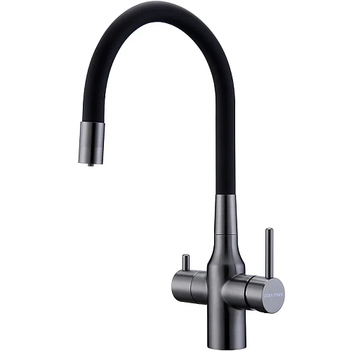 Смеситель для кухни Paulmark Salix вороненая сталь Sa213419-GM Смеситель для кухни Paulmark Salix вороненая сталь Sa213419-GM