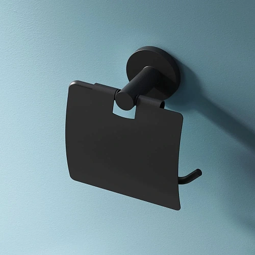 Держатель туалетной бумаги AM.PM X-Joy A85A341422 с крышкой, черный Держатель туалетной бумаги AM.PM X-Joy A85A341422 с крышкой, черный