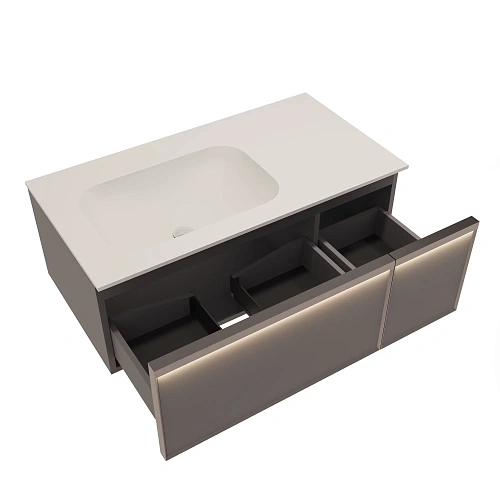 Тумба под раковину Vincea Elise 1000 VMC-4EL100MG-L подвесная, левая, серый матовый Тумба под раковину Vincea Elise 1000 VMC-4EL100MG-L подвесная, левая, серый матовый