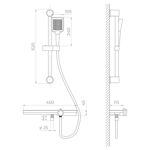 Смеситель для душа RGW SP-41Gr серый Смеситель для душа RGW SP-41Gr серый