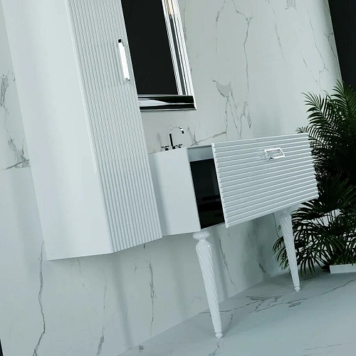 Тумба под раковину Armadi Art Linea 80 842-080-WCR белая+хром Тумба под раковину Armadi Art Linea 80 842-080-WCR белая+хром