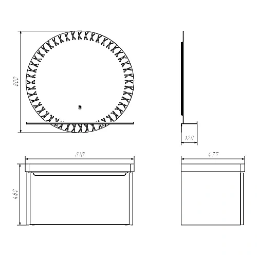 Зеркало Comforty Арзамас 80 00-00014152 LED-подсветка, бесконтактный сенсор, полка-графит Зеркало Comforty Арзамас 80 00-00014152 LED-подсветка, бесконтактный сенсор, полка-графит