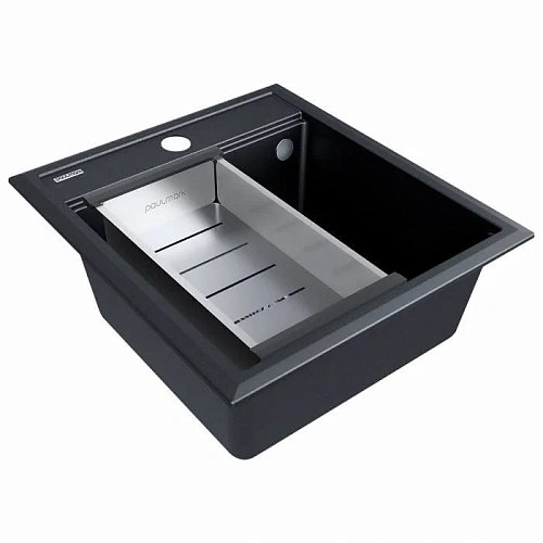 Кухонная мойка Paulmark STEPIA 45 с коландером ADVANCE брашированная PM114651-BLM+A375-BS Кухонная мойка Paulmark STEPIA 45 с коландером ADVANCE брашированная PM114651-BLM+A375-BS