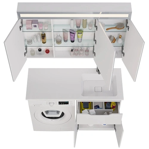 Тумба под раковину DREJA Vega, 60 см, напольная, 1 ящик, 2 дверцы, белый глянец 99.0450 Тумба под раковину DREJA Vega, 60 см, напольная, 1 ящик, 2 дверцы, белый глянец 99.0450