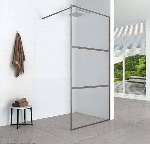 Душевая перегородка Aquanet 120x200 SW-1200GRT профиль графит, прозрачное стекло Душевая перегородка Aquanet 120x200 SW-1200GRT профиль графит, прозрачное стекло