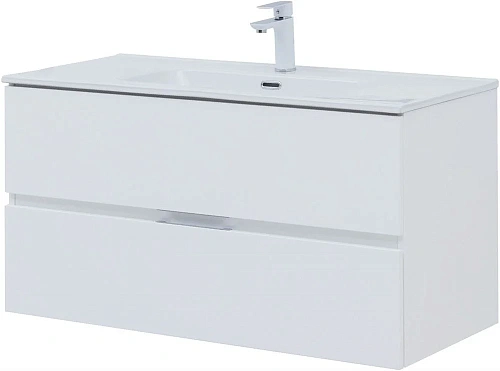 Комплект мебели Aquanet Алвита New 100 2 ящика, белый матовый 00274205 Комплект мебели Aquanet Алвита New 100 2 ящика, белый матовый 00274205