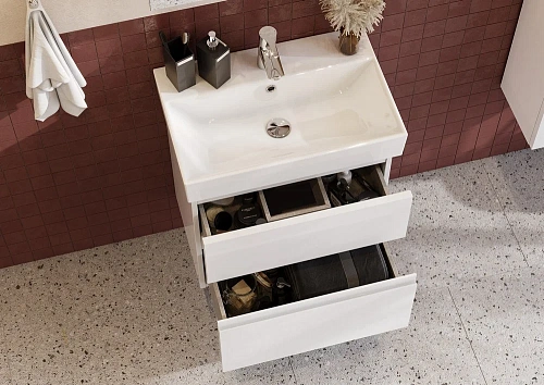 Тумба под раковину Roca Oleta 60 белый матовый, 2 ящика, A857639501 Тумба под раковину Roca Oleta 60 белый матовый, 2 ящика, A857639501