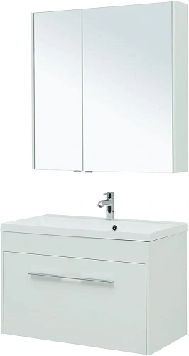 Тумба под раковину Aquanet Августа 90 белый (ручка хром) 00274019 Тумба под раковину Aquanet Августа 90 белый (ручка хром) 00274019