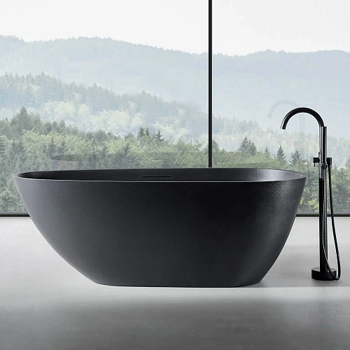 Ванна отдельностоящая ABBER AM9911B 170x75 универсальная, черная матовая, искусственный камень Ванна отдельностоящая ABBER AM9911B 170x75 универсальная, черная матовая, искусственный камень