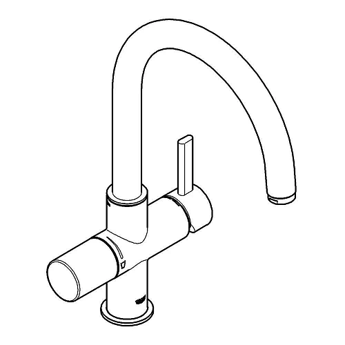 Смеситель для кухни GROHE Blue с высоким изливом для водопроводной и фильтрованной воды, хром (33251 33251000 Смеситель для кухни GROHE Blue с высоким изливом для водопроводной и фильтрованной воды, хром (33251 33251000