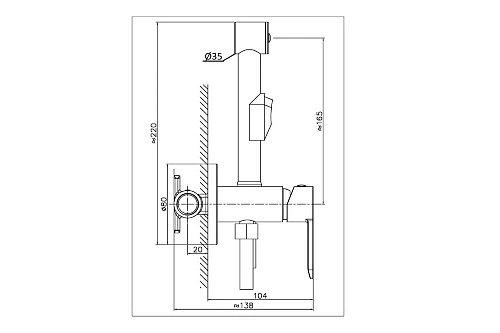 Гигиенический душ Agger Gorgeous A0270000 скрытого монтажа с внутренней частью Гигиенический душ Agger Gorgeous A0270000 скрытого монтажа с внутренней частью