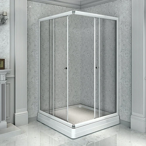 Душевой уголок Radomir Дрим 90 1-03-1-0-0-1181 квадратный, стекло матовое, поддон с каркасом и сифоном, профиль белый Душевой уголок Radomir Дрим 90 1-03-1-0-0-1181 квадратный, стекло матовое, поддон с каркасом и сифоном, профиль белый