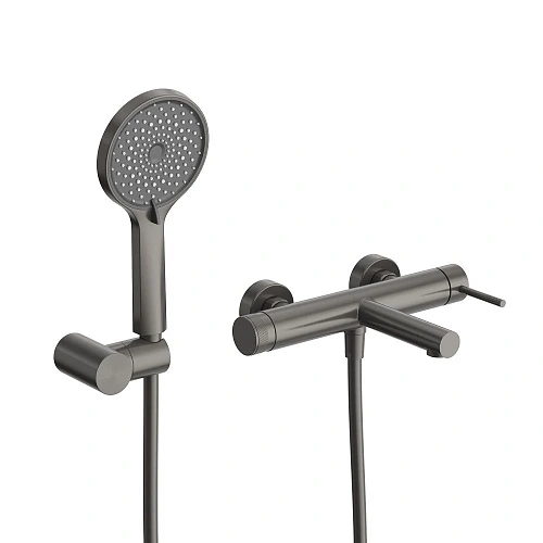 Смеситель для ванны CEZARES RELAX-VD-GM с ручным душем, шлангом и держателем, оружейная сталь Смеситель для ванны CEZARES RELAX-VD-GM с ручным душем, шлангом и держателем, оружейная сталь