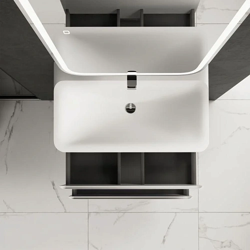 Тумба под раковину AQUAme AQM900480WH S4 подвесная 80 см белый глянец Тумба под раковину AQUAme AQM900480WH S4 подвесная 80 см белый глянец