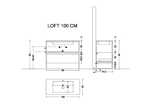 Тумба под консоль Armadi Art LOFT 100 dark wood, 1 полка 894-100-D Тумба под консоль Armadi Art LOFT 100 dark wood, 1 полка 894-100-D