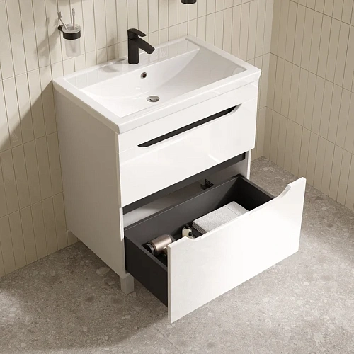 Тумба с раковиной IDDIS Ray RAY70WFi95K напольная, 70 см, белый Тумба с раковиной IDDIS Ray RAY70WFi95K напольная, 70 см, белый