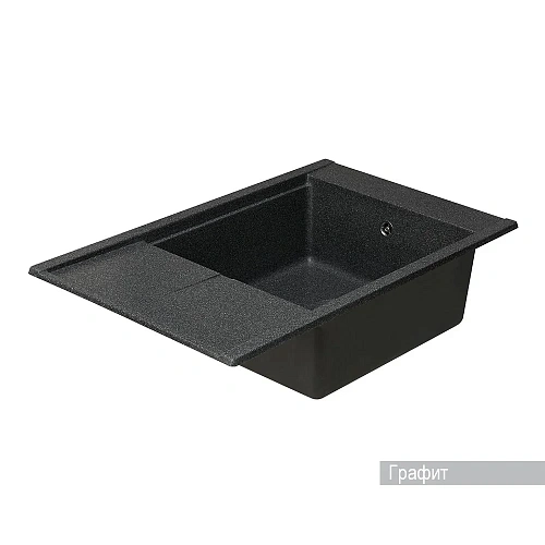 Кухонная мойка Aquaton Делия 78 1A715132DE210 из литого мрамора, прямоугольная, с крылом графит Кухонная мойка Aquaton Делия 78 1A715132DE210 из литого мрамора, прямоугольная, с крылом графит
