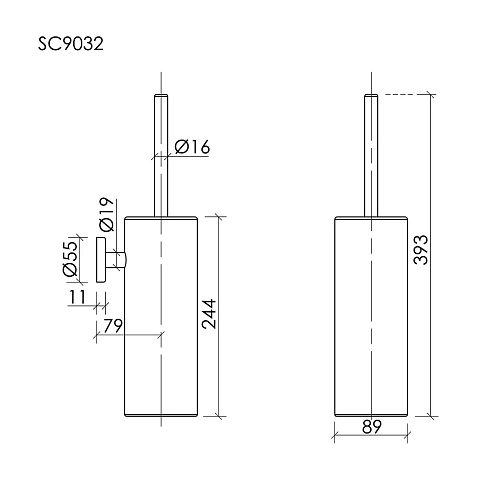 Ершик для унитаза Sancos Base SC9032MB черный матовый Ершик для унитаза Sancos Base SC9032MB черный матовый