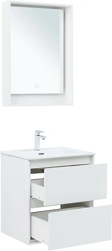 Тумба под раковину Aquanet Милан 60 белый глянец 00336367 подвесная Тумба под раковину Aquanet Милан 60 белый глянец 00336367 подвесная