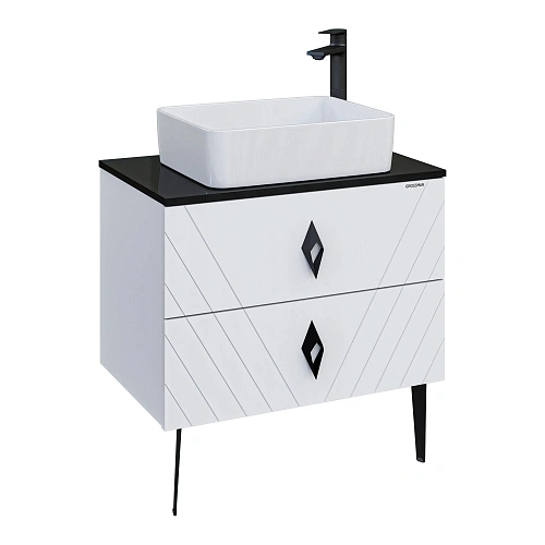 Тумба под раковину GROSSMAN ВИВА-70 см с 2-я ящиками белый глянец (ум.GR-3016) подвесная 107012 Тумба под раковину GROSSMAN ВИВА-70 см с 2-я ящиками белый глянец (ум.GR-3016) подвесная 107012