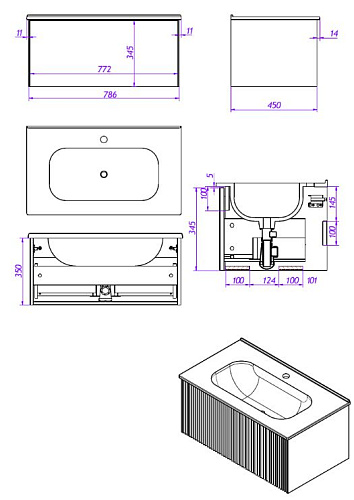 Тумба под раковину La Fenice TERRA Grigio 80 NFNC-01-TER-G-80-3-GG серо-зеленая матовая с белой столешницей Тумба под раковину La Fenice TERRA Grigio 80 NFNC-01-TER-G-80-3-GG серо-зеленая матовая с белой столешницей