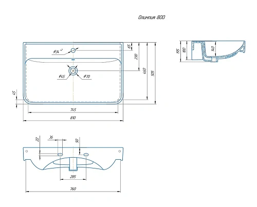 Раковина Kirovit Олимпия 80 см 196344 Раковина Kirovit Олимпия 80 см 196344
