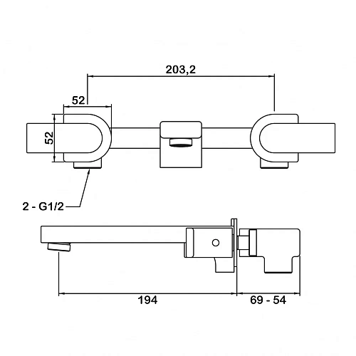 Смеситель для раковины Swedbe Platta 5503 встроенный Смеситель для раковины Swedbe Platta 5503 встроенный