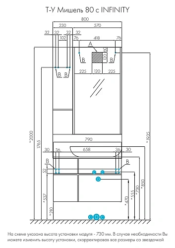 Тумба под раковину Aquaton Мишель 80 без столешницы, дуб эндгрейн, белый 1A244501MIX40 Тумба под раковину Aquaton Мишель 80 без столешницы, дуб эндгрейн, белый 1A244501MIX40