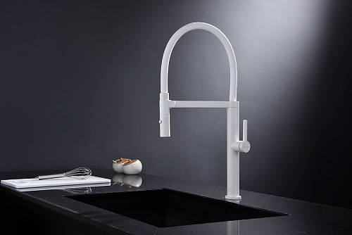 Смеситель для кухни Paulmark LEADER белый матовый Le214101-WH Смеситель для кухни Paulmark LEADER белый матовый Le214101-WH