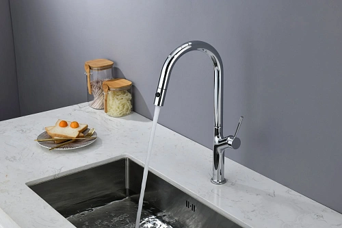 Смеситель для кухни AQUAme Cucina AQM9905CR с выдвижным изливом, с подключением к фильтру с питьевой водой, хром Смеситель для кухни AQUAme Cucina AQM9905CR с выдвижным изливом, с подключением к фильтру с питьевой водой, хром