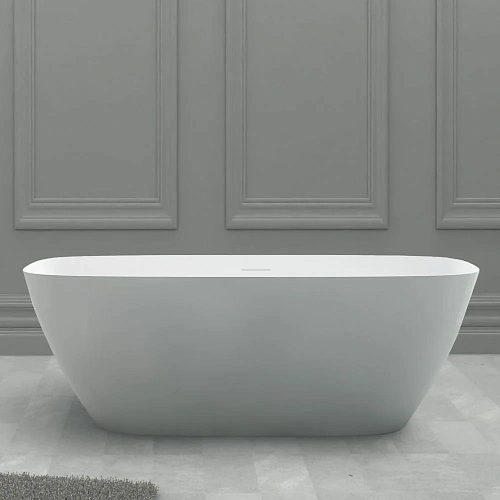 Ванна отдельностоящая ABBER AS9612-1.7 170x72 универсальная, белая матовая, искусственный камень Ванна отдельностоящая ABBER AS9612-1.7 170x72 универсальная, белая матовая, искусственный камень