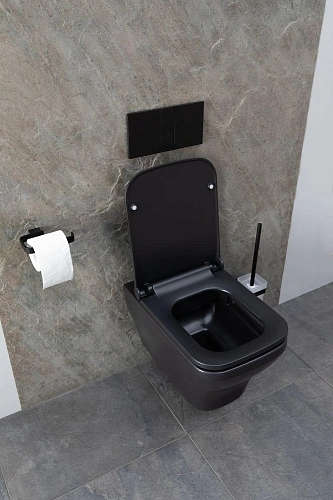 Унитаз подвесной Allen Brau Infinity 4.21011.31 с крышкой, черный матовый Унитаз подвесной Allen Brau Infinity 4.21011.31 с крышкой, черный матовый