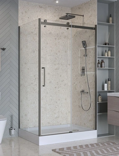 Душевой уголок BelBagno MARINO-2-AH-1-130/90-C-GM 130x90 см, профиль оружейная сталь, стекло прозрачное Душевой уголок BelBagno MARINO-2-AH-1-130/90-C-GM 130x90 см, профиль оружейная сталь, стекло прозрачное