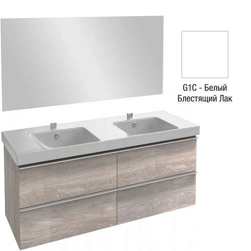 Комплект мебели 140 см Jacob Delafon Odeon Up , белый блестящий, 4 выдвижных ящика, двойная, полотно E4779-00+EB1190-NF+EB997-G1C Комплект мебели 140 см Jacob Delafon Odeon Up , белый блестящий, 4 выдвижных ящика, двойная, полотно E4779-00+EB1190-NF+EB997-G1C