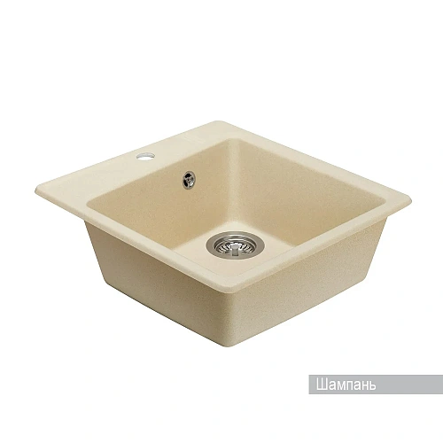 Кухонная мойка Aquaton Парма 1A713032PM290 из литого мрамора, квадратная, шампань Кухонная мойка Aquaton Парма 1A713032PM290 из литого мрамора, квадратная, шампань