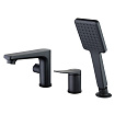 Детальная картинка товара «смеситель на борт ванны lemark bronx lm3745bl, черный»