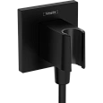 Шланговое подключение Hansgrohe FixFit Porter E с держателем для душа 26889670, матовый черный Шланговое подключение Hansgrohe FixFit Porter E с держателем для душа 26889670, матовый черный