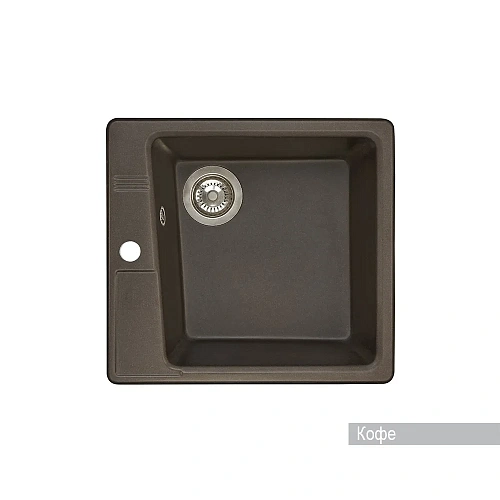 Кухонная мойка Aquaton Парма 1A713032PM280 из литого мрамора, квадратная, кофе Кухонная мойка Aquaton Парма 1A713032PM280 из литого мрамора, квадратная, кофе