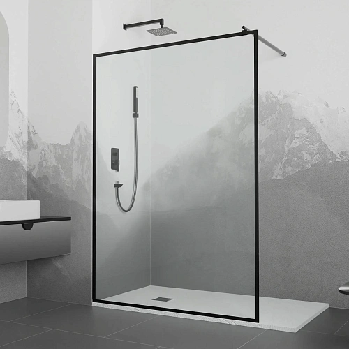 Душевая перегородка RGW Walk In WA-012B 1200 мм 35101212-84 черный, Easy Clean Душевая перегородка RGW Walk In WA-012B 1200 мм 35101212-84 черный, Easy Clean