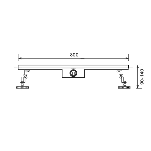 Душевой лоток Raglo R653.80.05 800мм, нержавеющая сталь, сатин Душевой лоток Raglo R653.80.05 800мм, нержавеющая сталь, сатин