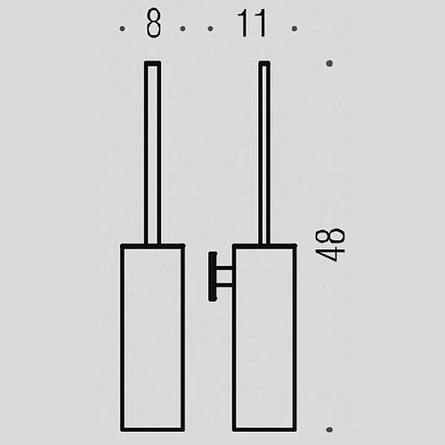 Ершик для унитаза Colombo Look B1627.CR подвесной, пластик, хром Ершик для унитаза Colombo Look B1627.CR подвесной, пластик, хром